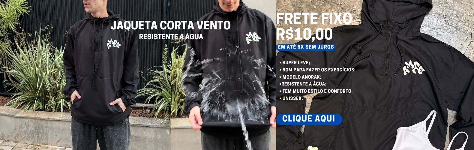 Jaquetas corta vento que repele agua. Estilo skate streetwear